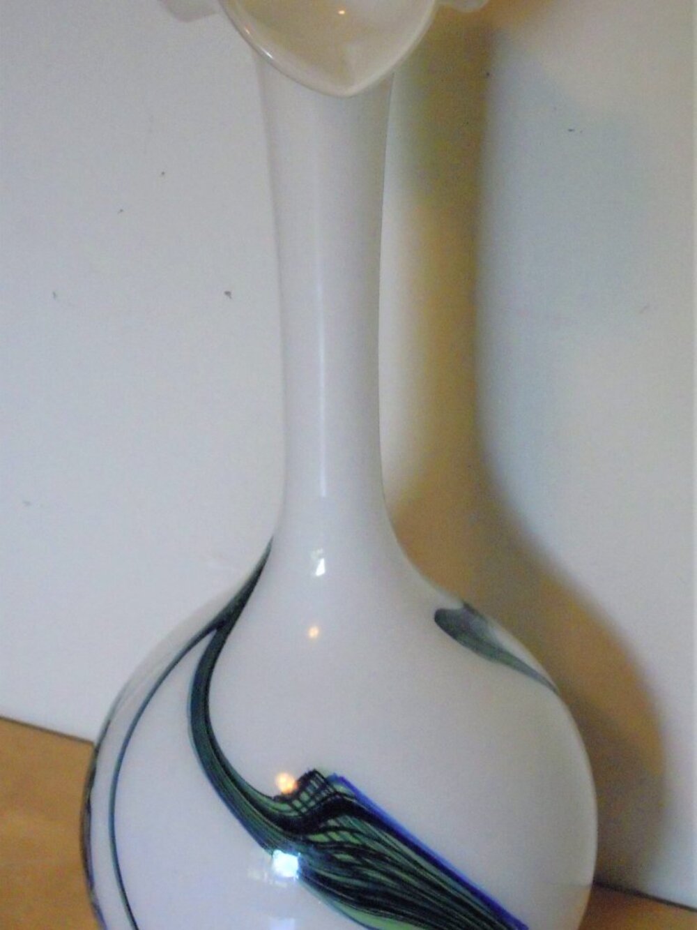 Abstract Carl Moretti Cased Art Glass Bulb Vase Teardrop 17" MCM Murano Italy